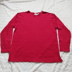 American Weekend Red long sleeve top Medium Cool Weather Travel Layering